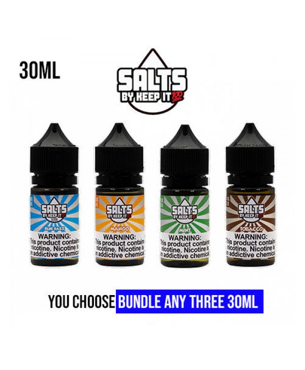 Keep It 100 Salt Vape Juice 30ml Pick 3 Bundle (90mL)